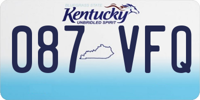 KY license plate 087VFQ