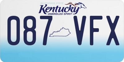 KY license plate 087VFX