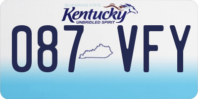 KY license plate 087VFY