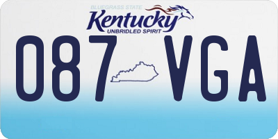 KY license plate 087VGA