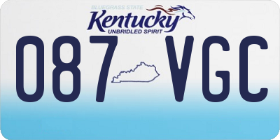 KY license plate 087VGC