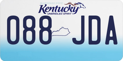 KY license plate 088JDA