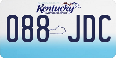 KY license plate 088JDC