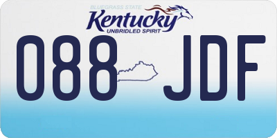 KY license plate 088JDF