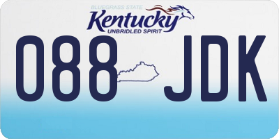KY license plate 088JDK