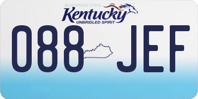 KY license plate 088JEF