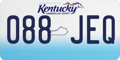 KY license plate 088JEQ