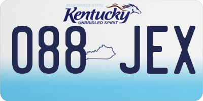 KY license plate 088JEX