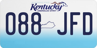 KY license plate 088JFD