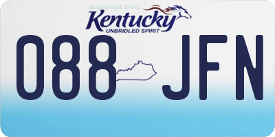 KY license plate 088JFN