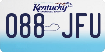 KY license plate 088JFU