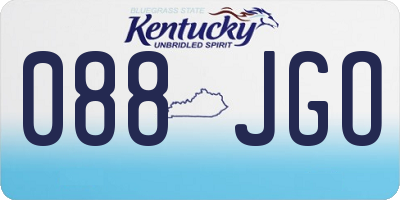 KY license plate 088JGO