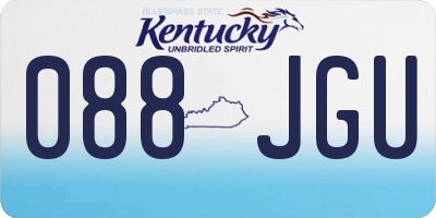 KY license plate 088JGU