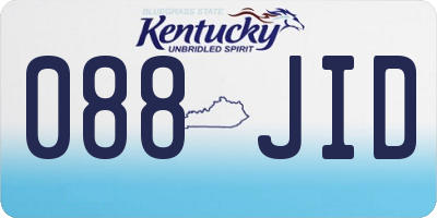 KY license plate 088JID