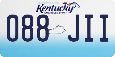 KY license plate 088JII