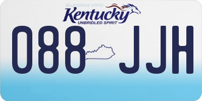 KY license plate 088JJH