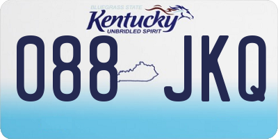 KY license plate 088JKQ