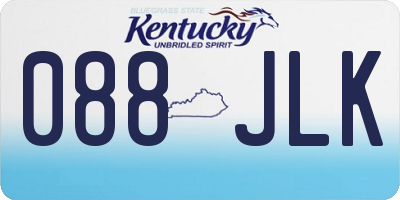KY license plate 088JLK