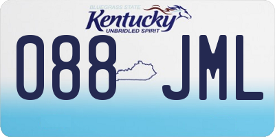 KY license plate 088JML