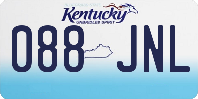 KY license plate 088JNL
