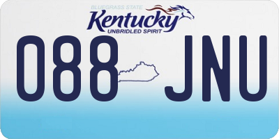 KY license plate 088JNU