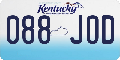 KY license plate 088JOD