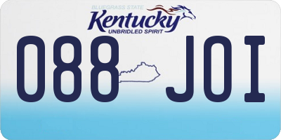 KY license plate 088JOI