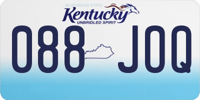 KY license plate 088JOQ