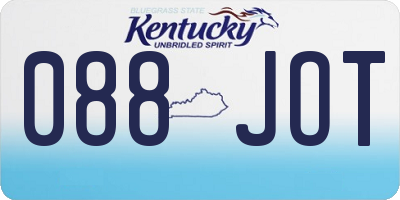 KY license plate 088JOT