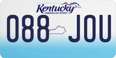 KY license plate 088JOU