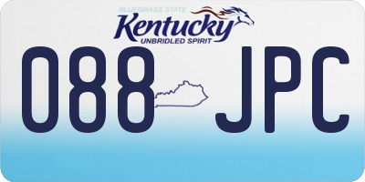 KY license plate 088JPC