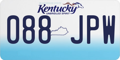 KY license plate 088JPW