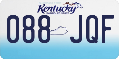 KY license plate 088JQF