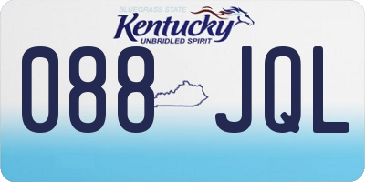 KY license plate 088JQL