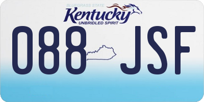 KY license plate 088JSF