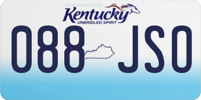 KY license plate 088JSO