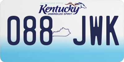 KY license plate 088JWK