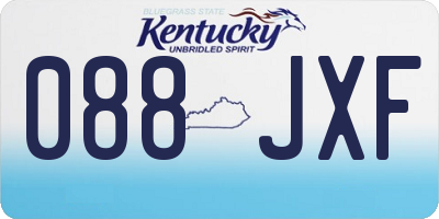 KY license plate 088JXF