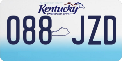 KY license plate 088JZD
