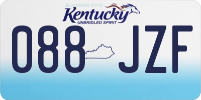 KY license plate 088JZF