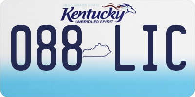 KY license plate 088LIC