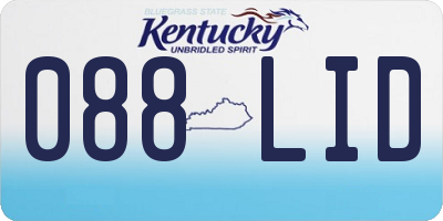 KY license plate 088LID