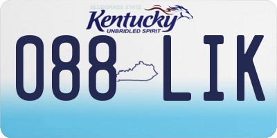 KY license plate 088LIK