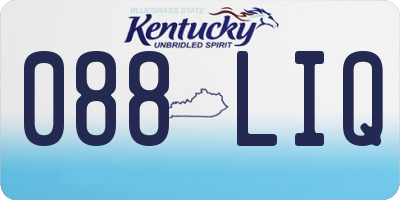 KY license plate 088LIQ