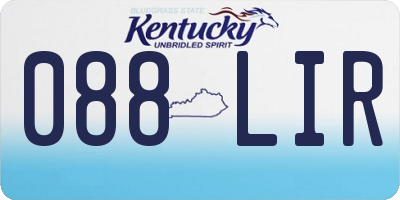 KY license plate 088LIR