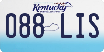 KY license plate 088LIS