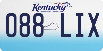 KY license plate 088LIX