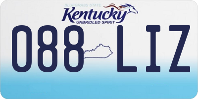KY license plate 088LIZ