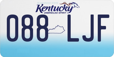KY license plate 088LJF
