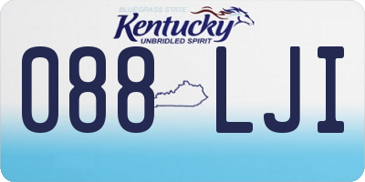 KY license plate 088LJI